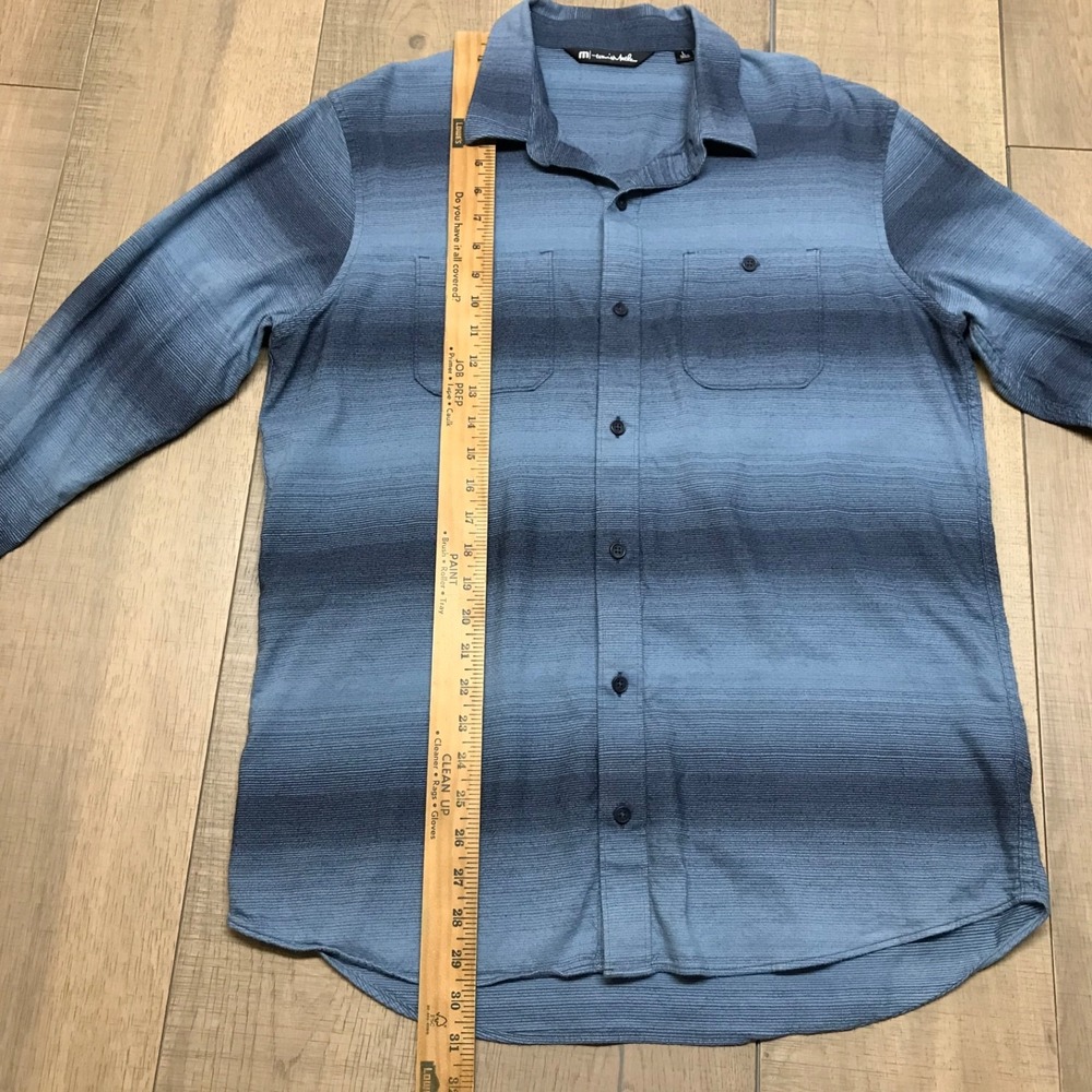 Travis Mathew Shirt Mens Size L Blue Button Up Long Sleeve Striped Cotton Blend - Picture 9 of 11